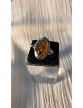 bague en argent & Ambre des...