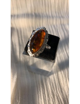 bague en argent & Ambre des...