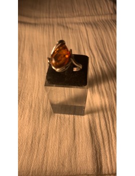 bague en argent & Ambre des...