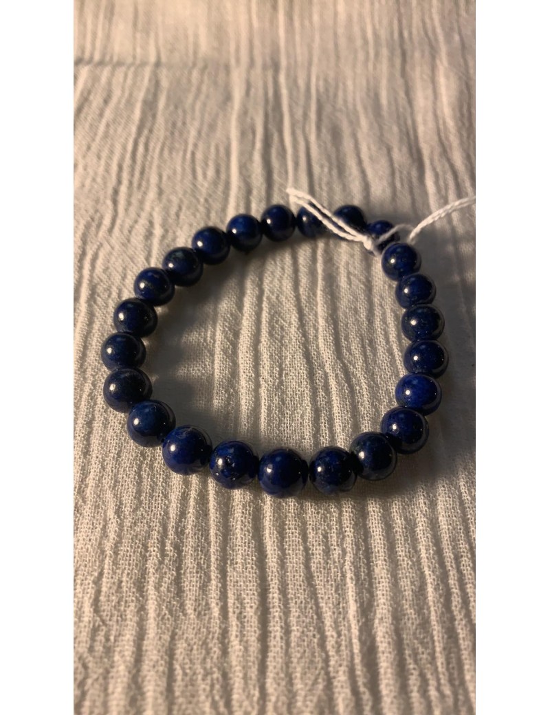 bracelet en pierres semi précieuses oeil de tigre teinté bleue