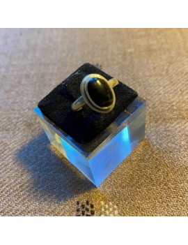 bague en argent &   onyx noir